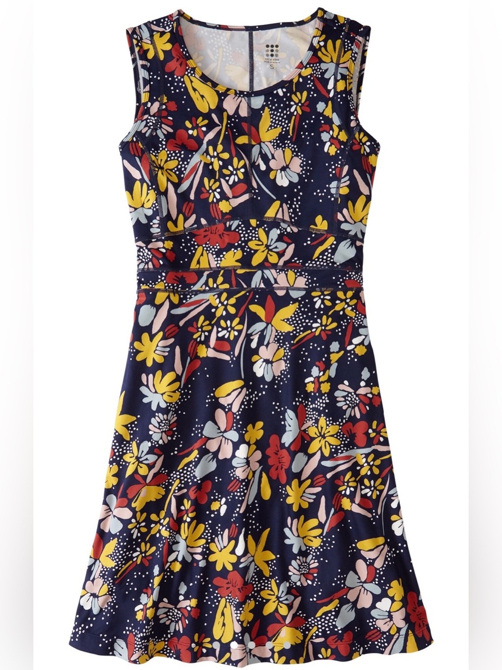 Like New Title Nine Tank Dream Dress in Navy, Red, & Yellow Floral Print. Small